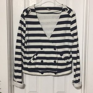 🛎 BDG navy and off white cardigan jacket Medium